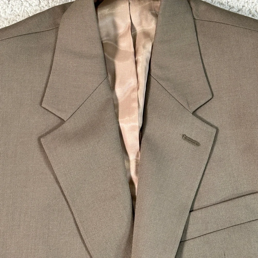 Chaps Mens 38 Short Taupe 100% Wool 2 Button Blazer Sport Coat Jacket NWT